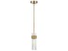 Geneva Pendant Light Burnished Brass Clear Fluted Glass