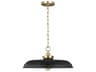 Wellfleet 20-Inch Wide Pendant Midnight Black Burnished Brass