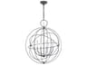 Bayberry Large Pendant Weathered Galvanized Caged Sphere