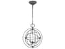 Bayberry 3-Light Weathered Galvanized Black Candelabra Globe Chandelier