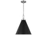Wellfleet Medium Cone Pendant Midnight Black and Polished Nickel