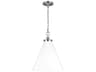 Wellfleet 1-Light Medium Cone Pendant Matte White Polished Nickel