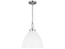Dome Pendant Wellfleet Matte White Polished Nickel