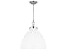 Wellfleet 1-Light Large Dome Pendant Matte White Polished Nickel