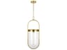 Large Pendant Light Blaine Burnished Brass Clear Glass