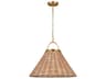 Pendant Whitby Burnished Brass Blonde Rattan