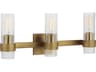3 Light Bathroom Vanity Light Geneva Burnished Brass Fluted Glass