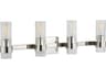 4-Light Bathroom Vanity Light Geneva Polished Nickel Clear Fluted Glass