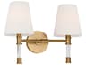 2 Light Bathroom Vanity Light Hanover Burnished Brass