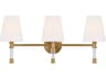 3 Light Bath Vanity Light Hanover Burnished Brass Milk Glass