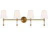 Hanover 4-Light Vanity Light Burnished Brass Milk Glass