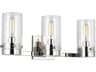 Garrett 3 Light Polished Nickel Vanity Light Clear Glass