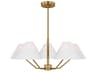 Burke 5-Light Chandelier Satin Brass White Linen Shades