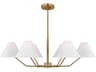 Burke 6-Light Chandelier Satin Brass Mid-Century