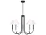 Porteau 6 Light Chandelier Midnight Black Linen Shades