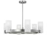 Rhode 6-Light Chandelier Brushed Steel Etched Glass