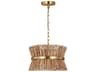 2-Light Small Pendant Drew & Jonathan Thurlo Satin Brass Abaca Rope