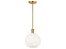 Colewood Small Pendant Satin Brass Milk Glass