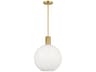 Colewood Medium Pendant Satin Brass Milk Glass Globe