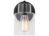 Sayward 1-Light Wall Sconce Midnight Black Clear Glass