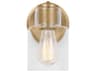 1-Light Wall Sconce Sayward Satin Brass Clear Glass