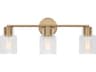 3-Light Bathroom Vanity Light Sayward Satin Brass Clear Glass