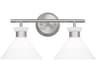 2 Light Bathroom Vanity Sconce Belcarra Brushed Steel Modern