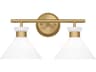 2 Light Bath Vanity Belcarra Satin Brass Modern Sconce