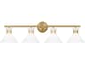 4-Light Bath Vanity Sconce Belcarra Satin Brass Etched Glass