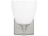 1 Light Wall Sconce Toffino Brushed Steel Milk Glass