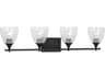 Toffino 4-Light Bath Vanity Midnight Black Clear Crackle Glass