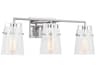 3 Light Bathroom Vanity Light Drew and Jonathan Crofton Chrome Crackle Glass