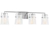 4-Light Vanity Light Crofton Brushed Nickel Clear Crackle Glass