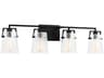 Crofton 4-Light Midnight Black Vanity Light