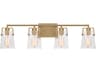 4-Light Bath Vanity Light Crofton Satin Brass Clear Glass