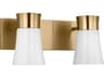 Roy 2 Light Bathroom Vanity Light Satin Brass Milk Glass