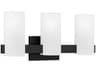 3-Light Vanity Light Rhode Midnight Black Etched Glass