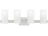 Rhode 4 Light Bathroom Vanity Light Chrome Etched Glass