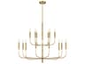Chandelier Brianna 15 Light Burnished Brass