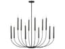 Lois 12-Light Aged Iron Black Chandelier