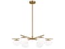Lune 6-Light Large Chandelier Burnished Brass