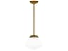 Milne 15.5-Inch Large Pendant Light Burnished Brass Milk Glass