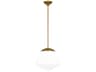Milne 1-Light Small Pendant Burnished Brass Milk Glass
