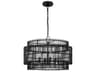 Elio Drum Pendant Aged Iron Black Bamboo