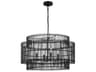 4 Light Chandelier Elio Aged Iron Black Bamboo