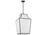 Extra Large Pendant Arnio Aged Iron Finish White Linen Shade