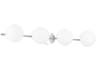 4 Light Bathroom Vanity Light Lune Chrome Milk Glass