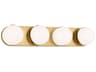 Syrie 4 Light LED Vanity Light Burnished Brass Milk Glass