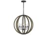 Allier 5-Light Orb Chandelier Weathered Oak and Antique Forged Iron
