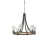Angelo 6 Light Medium Chandelier in Distressed Weathered Oak and Slate Grey Metal